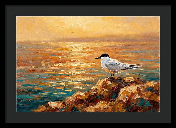 Mediterranean Tern At Sunset