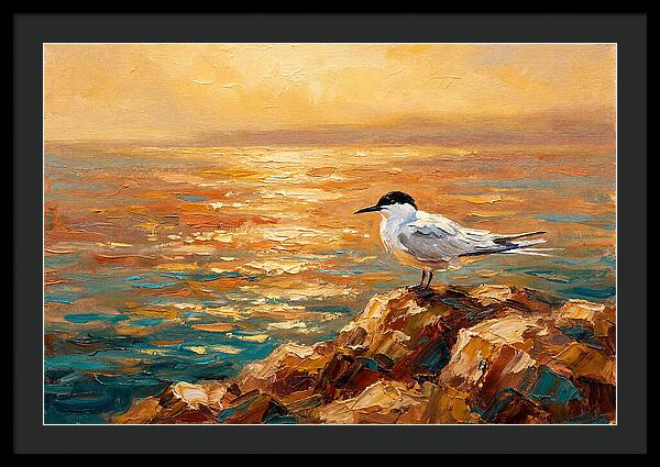Mediterranean Tern At Sunset