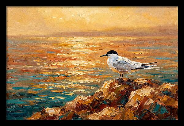 Mediterranean Tern At Sunset