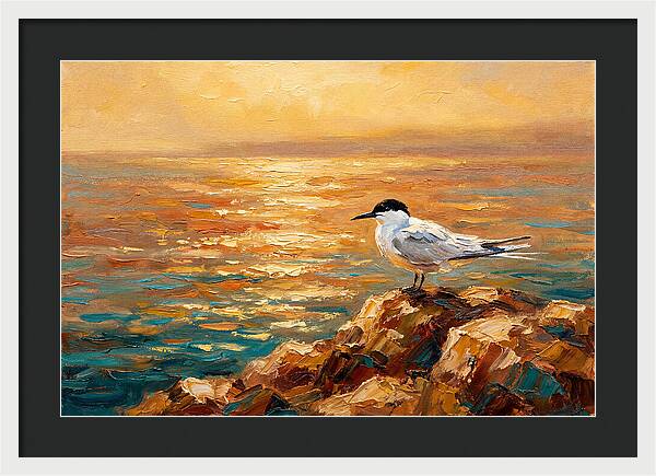 Mediterranean Tern At Sunset