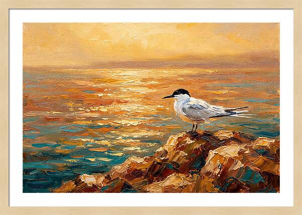 Mediterranean Tern At Sunset