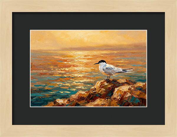 Mediterranean Tern At Sunset