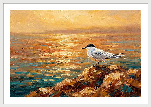 Mediterranean Tern At Sunset