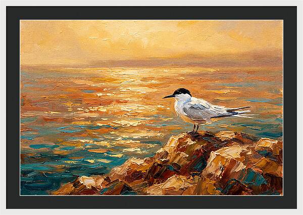 Mediterranean Tern At Sunset
