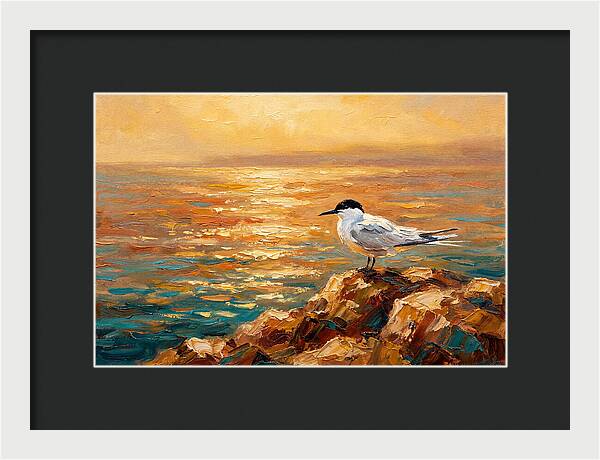 Mediterranean Tern At Sunset