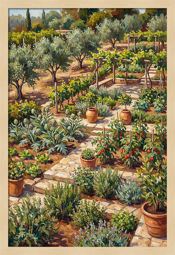 Mediterranean Vegetable Garden Serenity