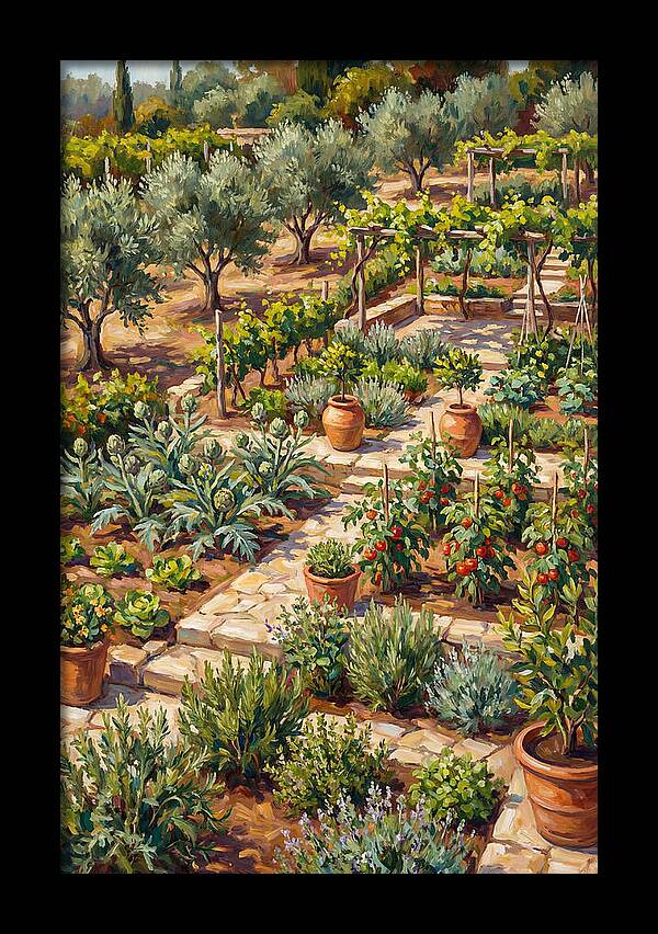 Mediterranean Vegetable Garden Serenity