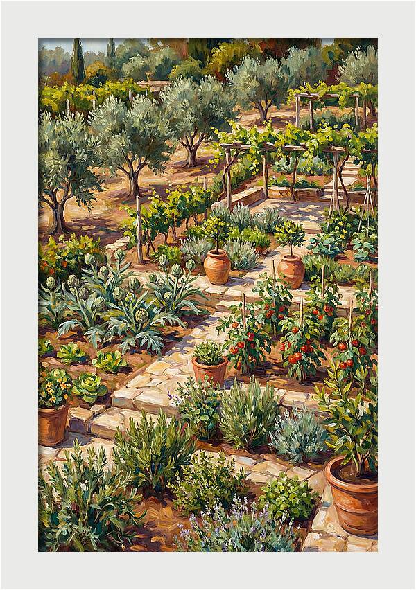 Mediterranean Vegetable Garden Serenity