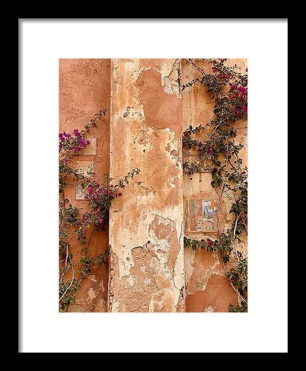 Mediterranean Wall With Bougainvillea