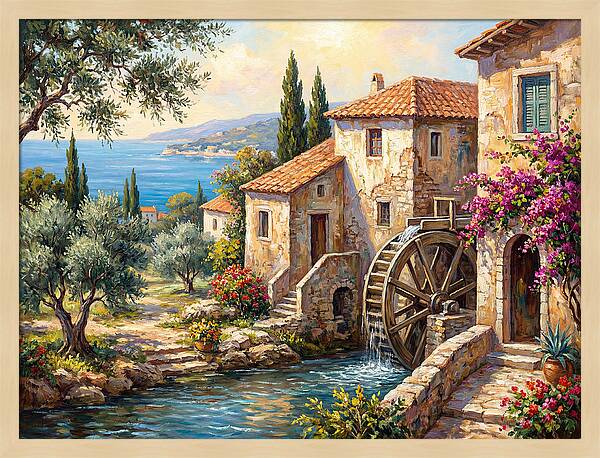 Mediterranean Water Mill Serenity