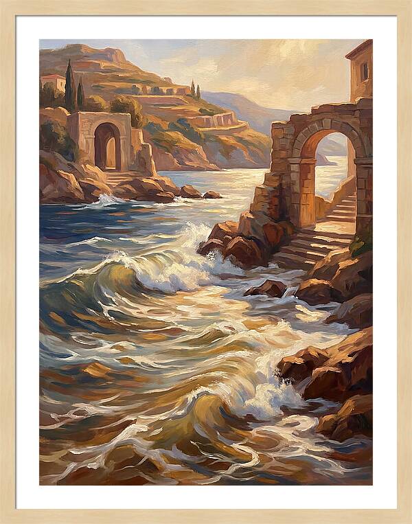 Mediterranean Waves And Ruins