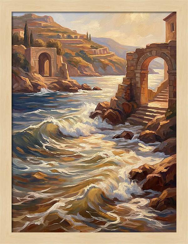 Mediterranean Waves And Ruins