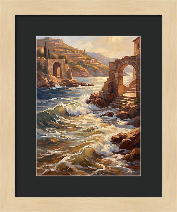 Mediterranean Waves And Ruins
