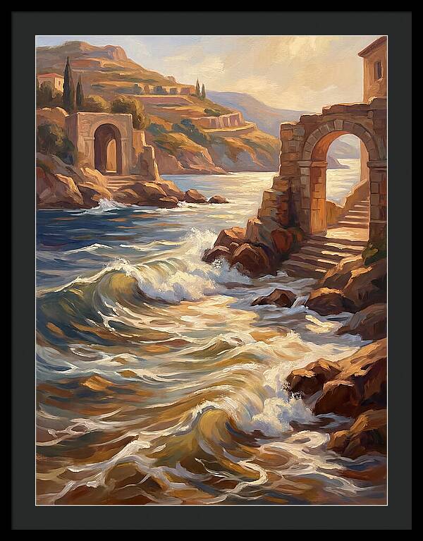 Mediterranean Waves And Ruins