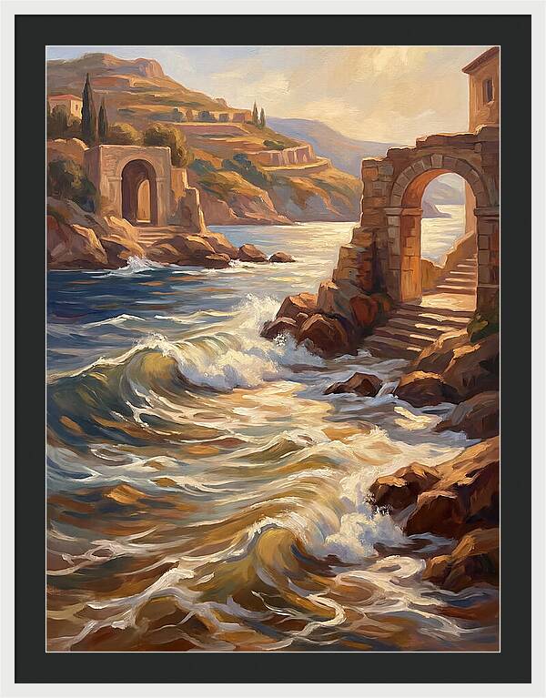 Mediterranean Waves And Ruins