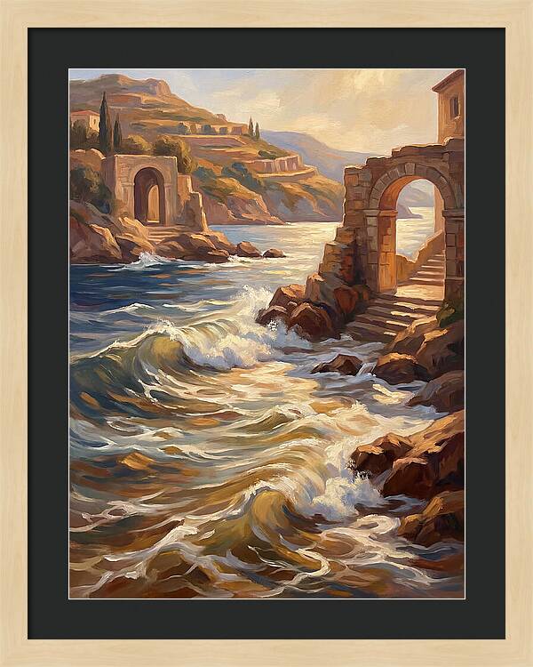 Mediterranean Waves And Ruins