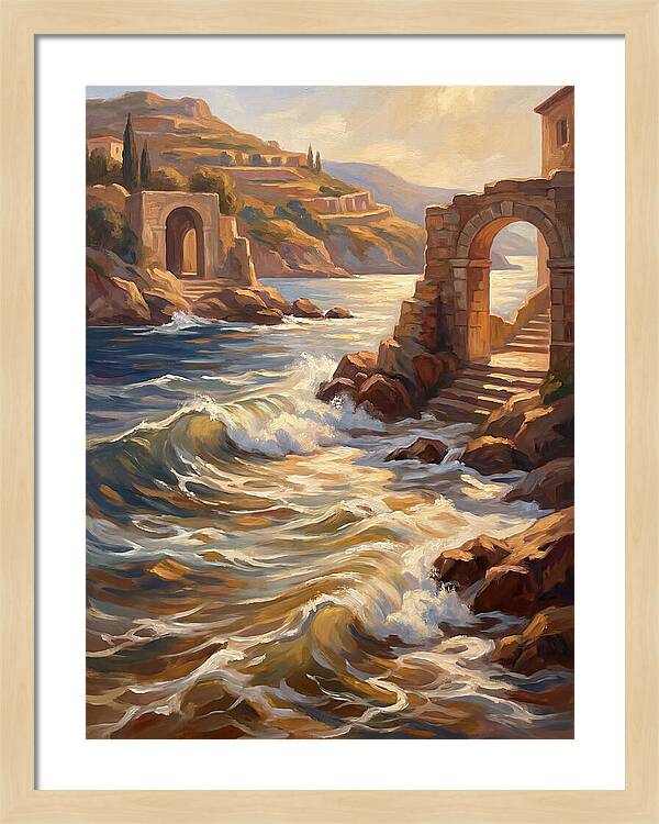 Mediterranean Waves And Ruins