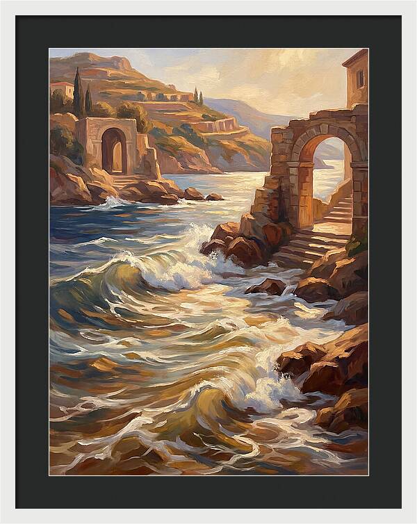 Mediterranean Waves And Ruins