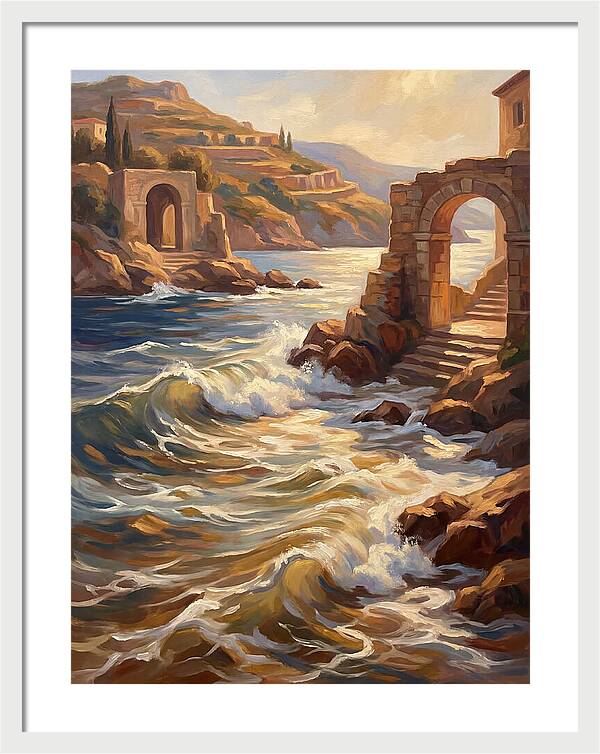 Mediterranean Waves And Ruins