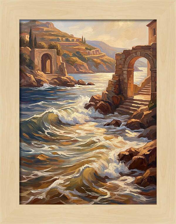 Mediterranean Waves And Ruins