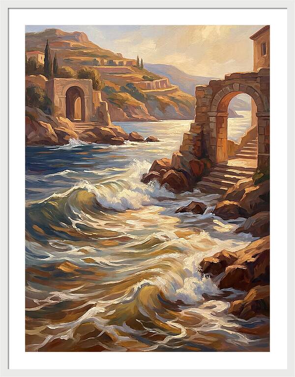 Mediterranean Waves And Ruins