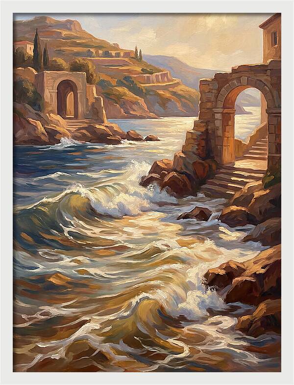 Mediterranean Waves And Ruins