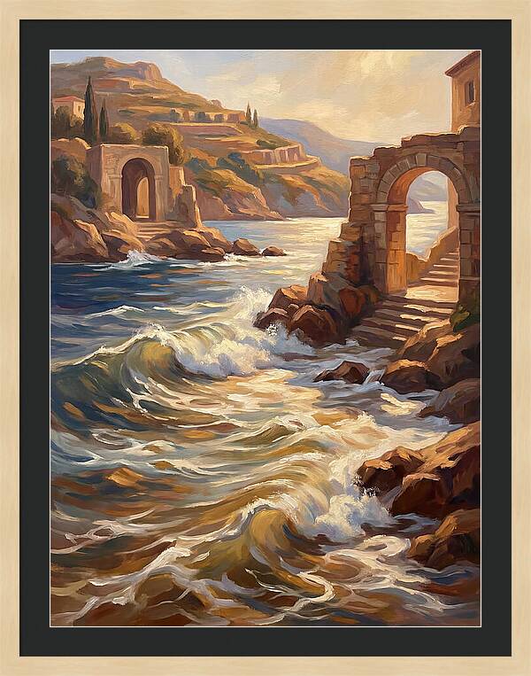 Mediterranean Waves And Ruins