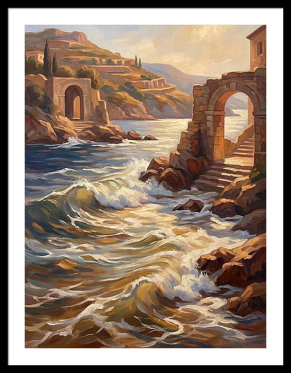 Mediterranean Waves And Ruins