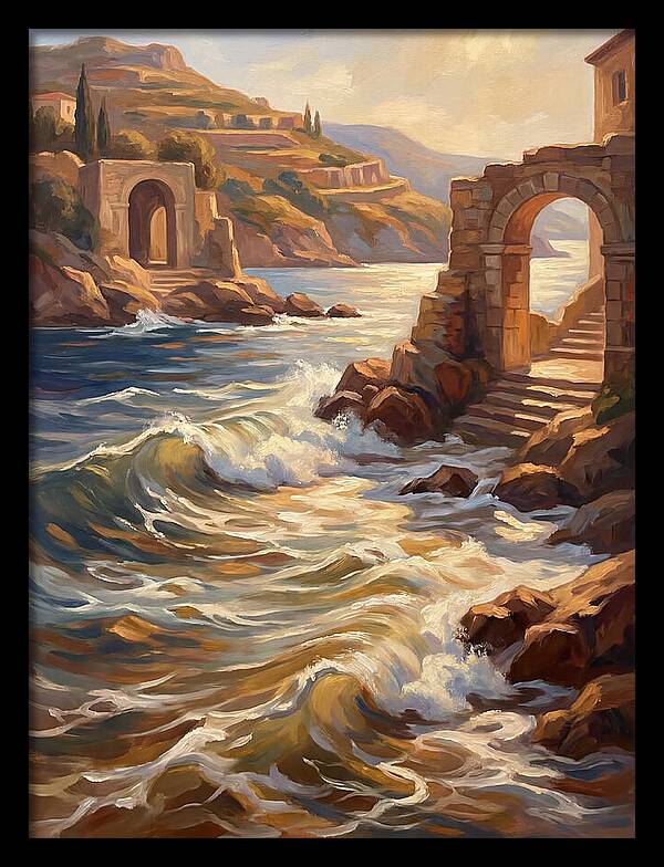 Mediterranean Waves And Ruins