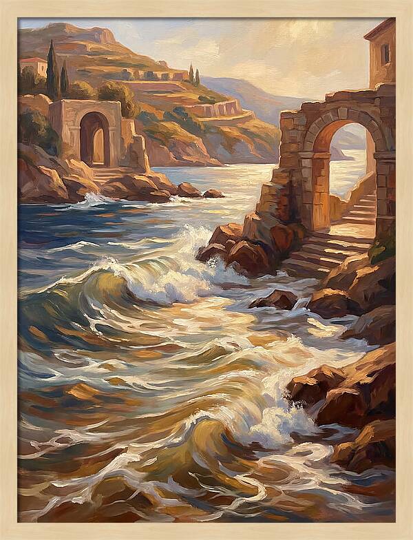 Mediterranean Waves And Ruins