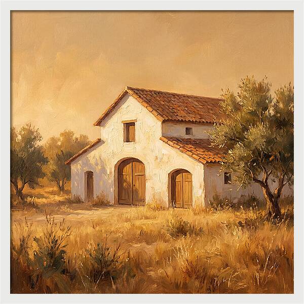 Mediterranean White Barn Serenity