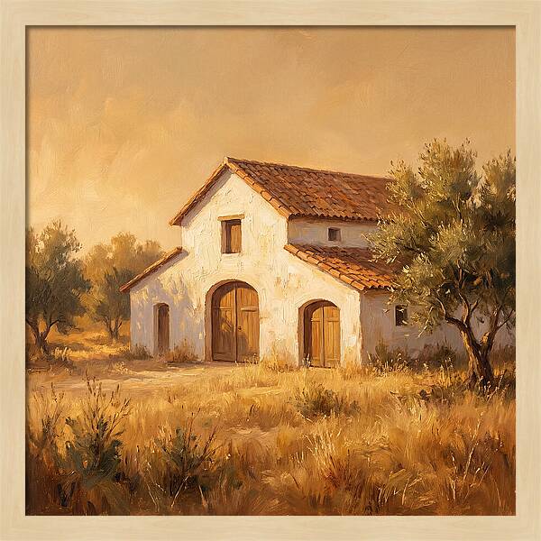 Mediterranean White Barn Serenity