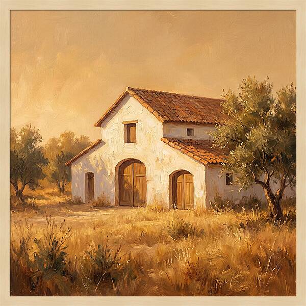 Mediterranean White Barn Serenity