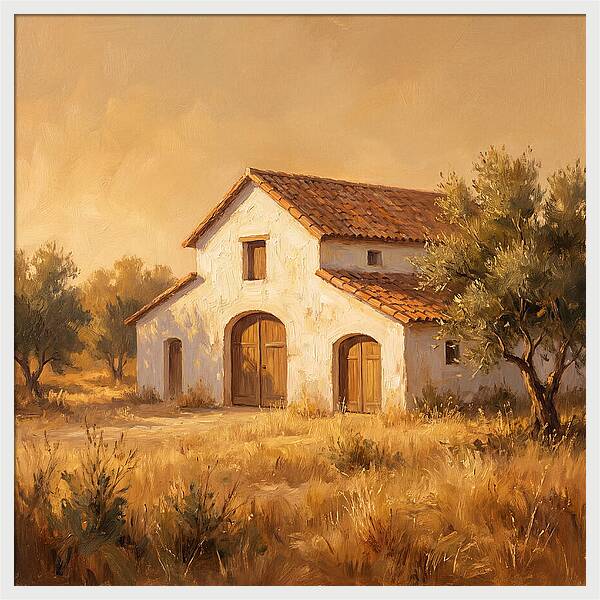 Mediterranean White Barn Serenity