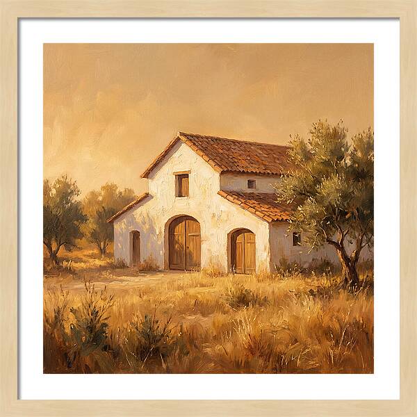 Mediterranean White Barn Serenity