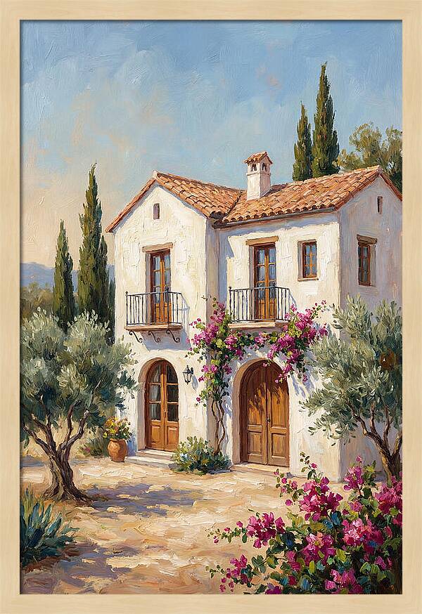 Mediterranean White Farmhouse Charm