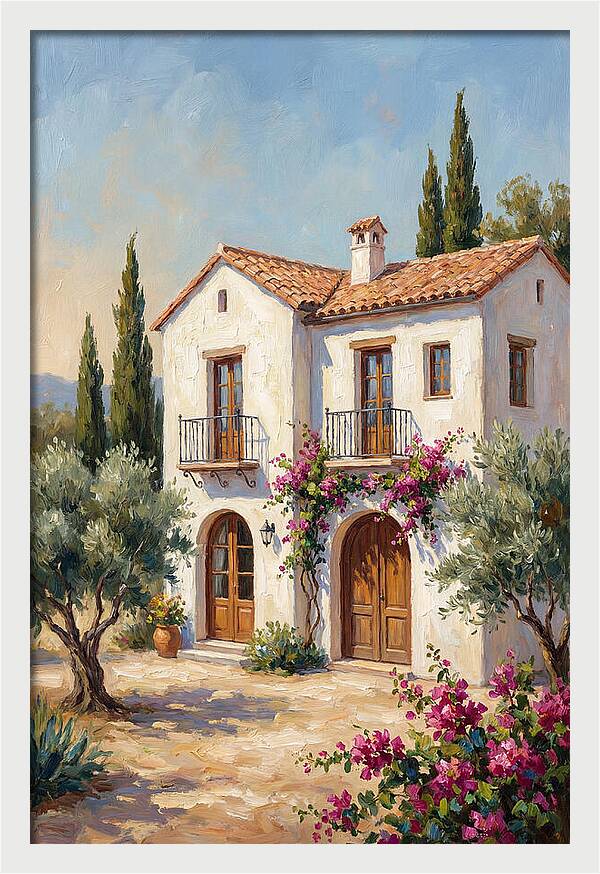 Mediterranean White Farmhouse Charm