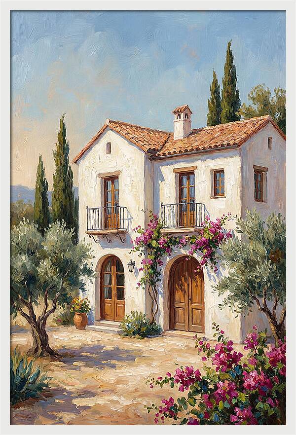 Mediterranean White Farmhouse Charm