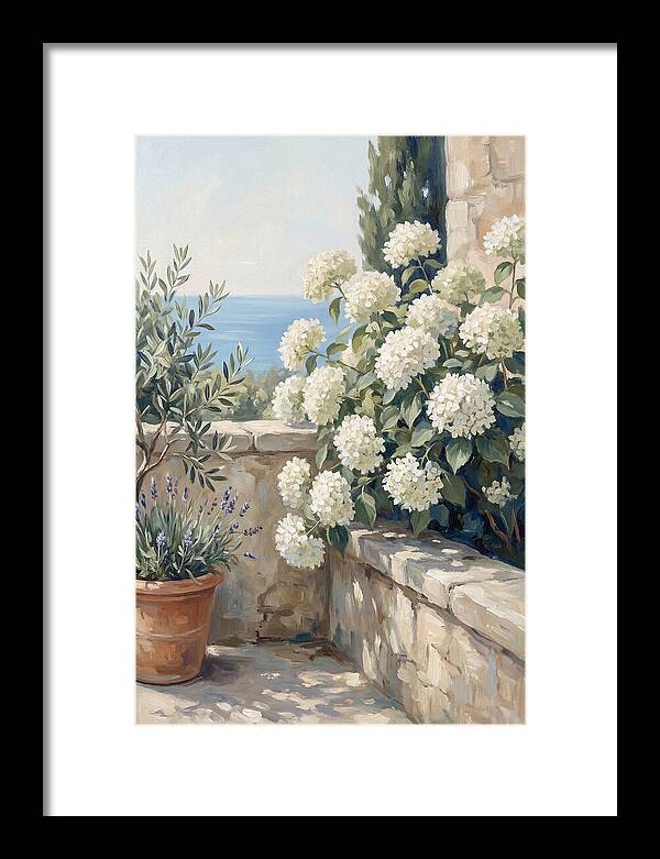 Mediterranean White Hydrangeas
