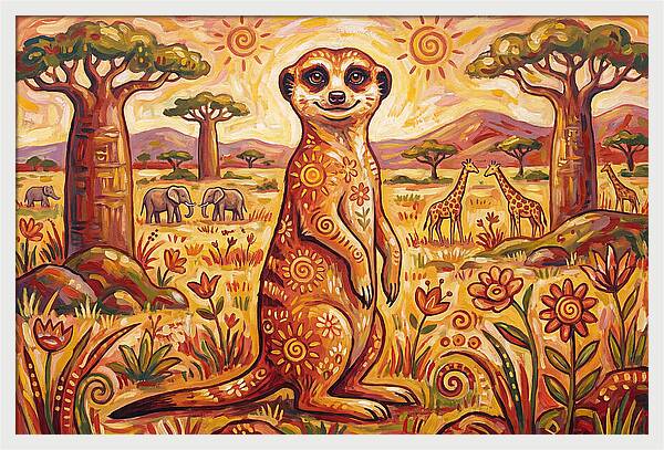 Meerkat Folk Art