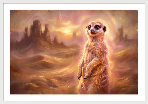Meerkat In Desert Landscape
