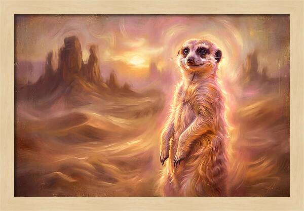 Meerkat In Desert Landscape