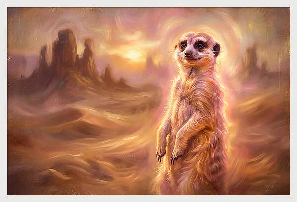 Meerkat In Desert Landscape