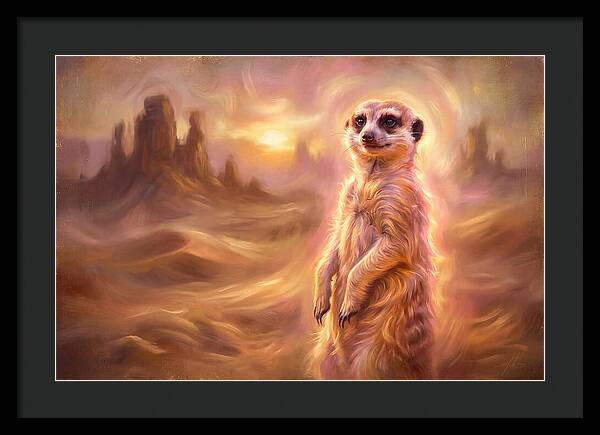 Meerkat In Desert Landscape