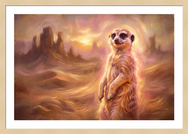 Meerkat In Desert Landscape
