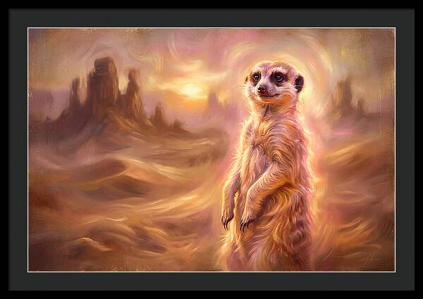 Meerkat In Desert Landscape