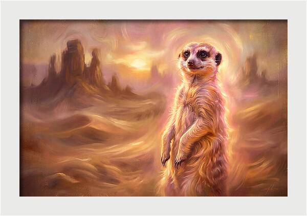 Meerkat In Desert Landscape