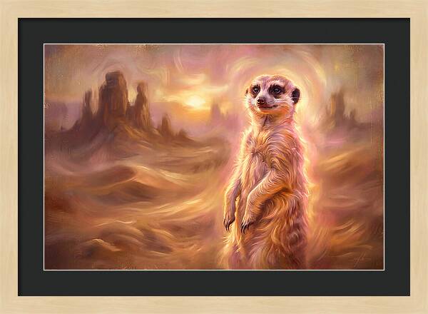 Meerkat In Desert Landscape