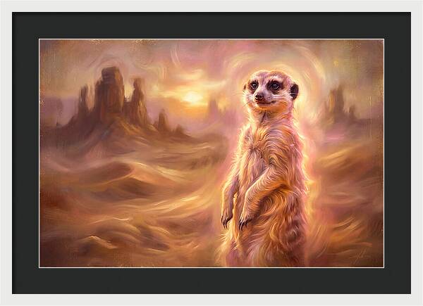 Meerkat In Desert Landscape