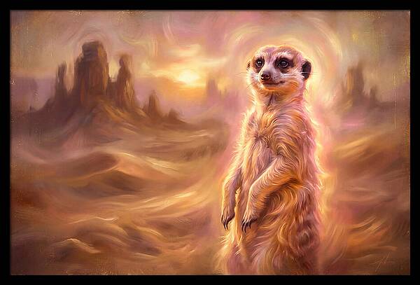Meerkat In Desert Landscape